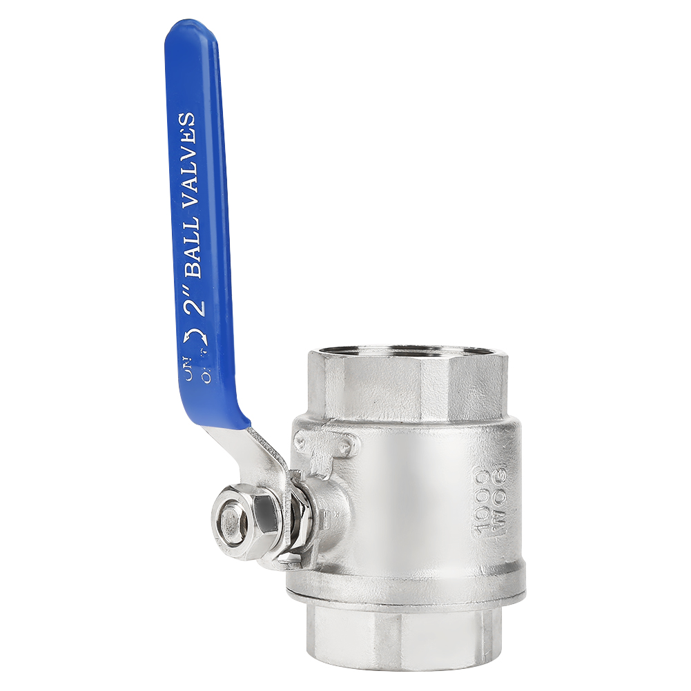 Vanne À Bille À Passage Intégral En Deux Parties, Filetage Femelle, Acier Inoxydable 304, 2" Dn50 1000 Wog