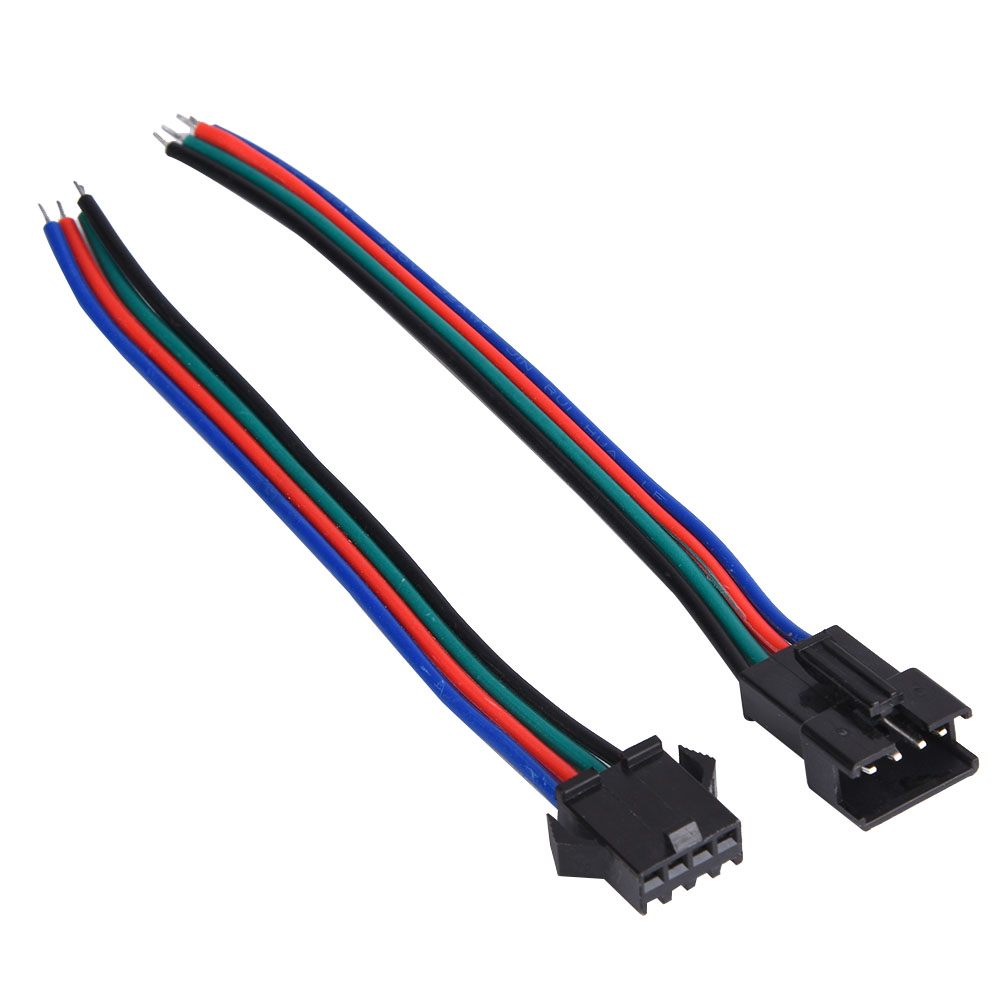 Câble De Connexion 50 Paires Mâle/femelle 4 Broches À Âme En Cuivre Étamé Pour Ruban Led, Longueur 10 Cm