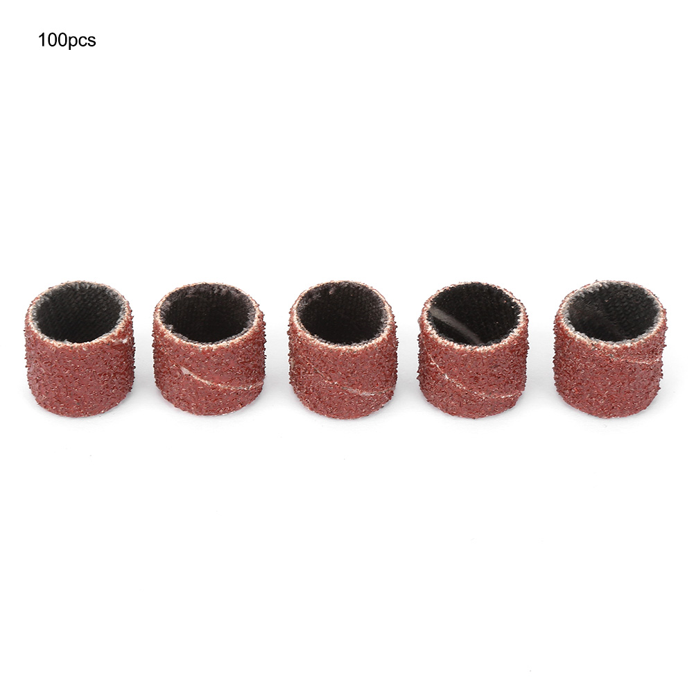 100 Anneaux De Papier De Verre Abrasif De 12 Mm, 2 Tiges Incluses