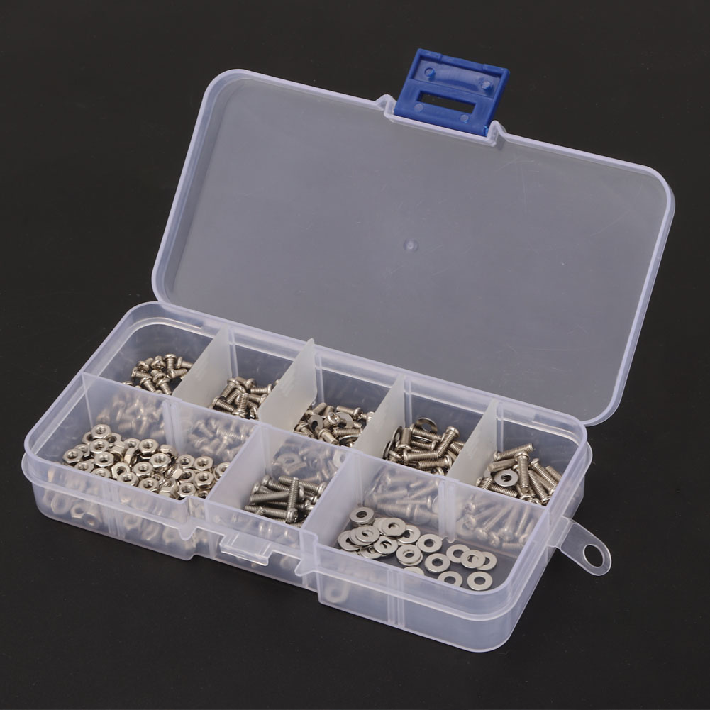 Assortiment De 360 Vis, Boulons, Écrous Et Rondelles Cruciformes En Acier Inoxydable M2.5