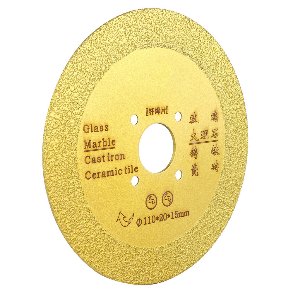 Disque De Meulage Diamanté De 110 Mm, Lame De Scie Brasée Pour Céramique, Verre Et Pierres (01)