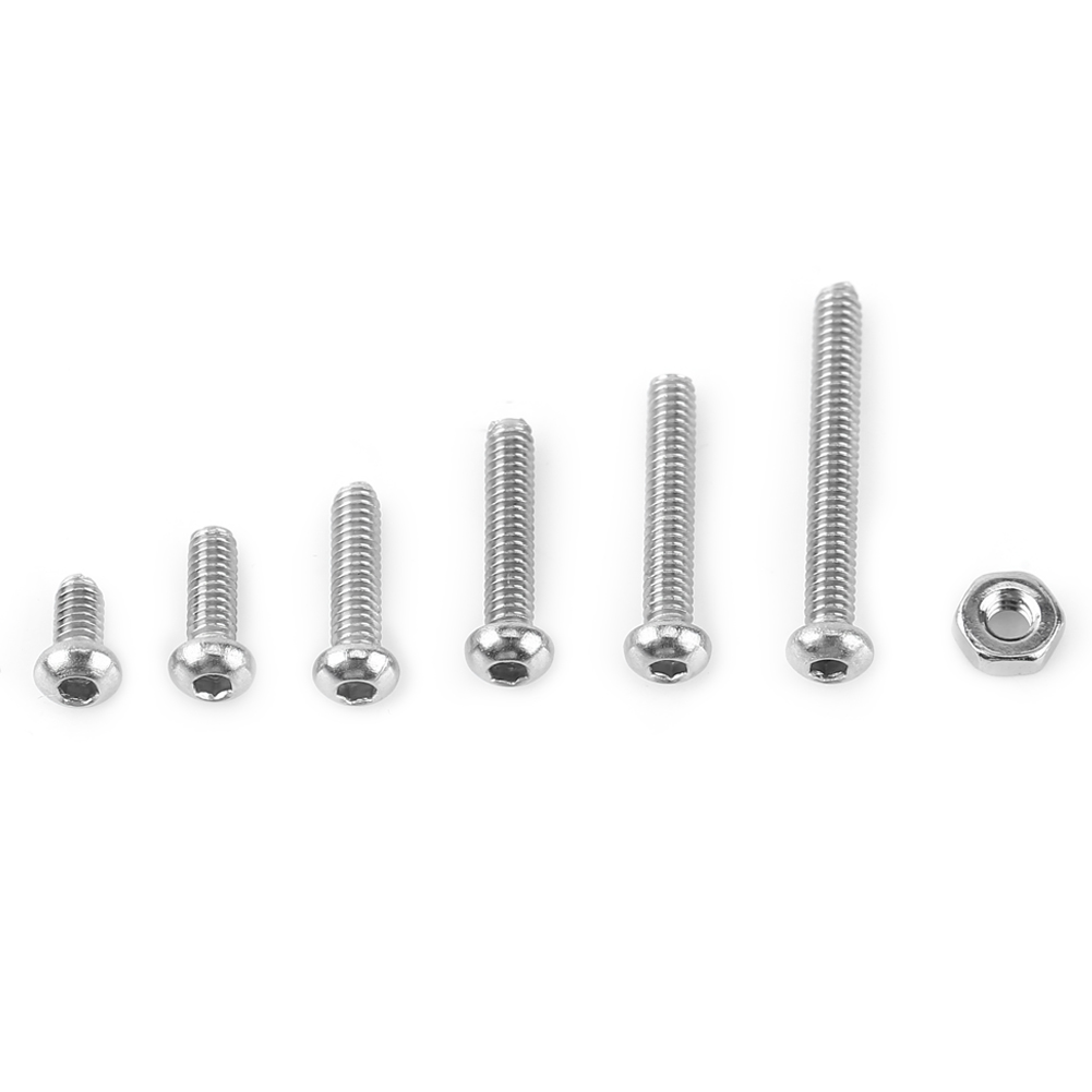 Kit D'Assortiment De 230 Vis, Boulons Et Écrous À Tête Cylindrique Hexagonale Creuse M2 En Acier Inoxydable Ss304
