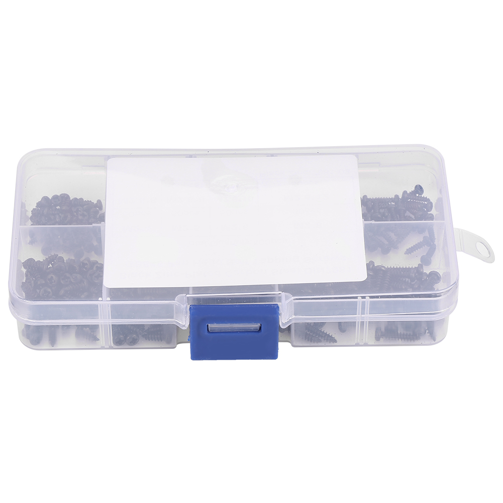 Kit D'Assortiment De 400 Vis Autotaraudeuses Noires À Tête Cruciforme M2/m2.6