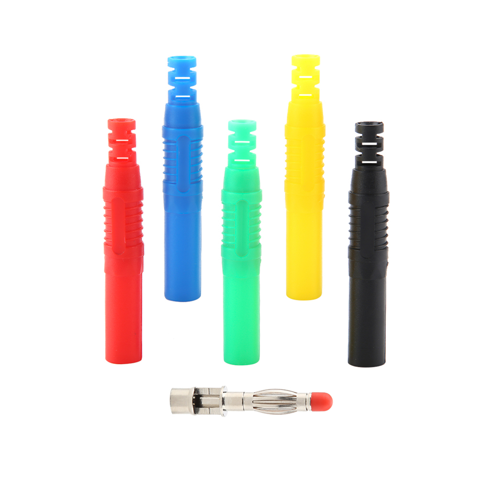 P3013 Lot De 10 Fiches Bananes En Cuivre Nickelé De 4 Mm Pour Assemblage À Souder Soi-même