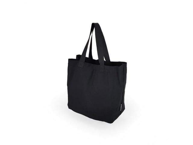 Stoff Einkaufstasche mit zwei Tragegriffen schwarz 40 x 20 x 40 cm