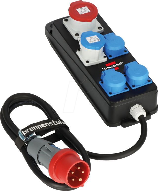 Stromverteiler BSV P 3x H07RN-F5G2.5 3Schutzkontaktstecker-Steckdosen Kabel-L schwarz