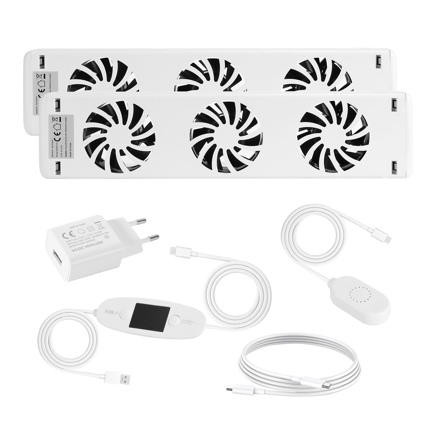 Tolletour Heizkörperverstärker 2er Set, Je 3 Lüfter, 30 Cm, Temperaturregler 0–60 °c, Magnetisch, Bis 100 Cm