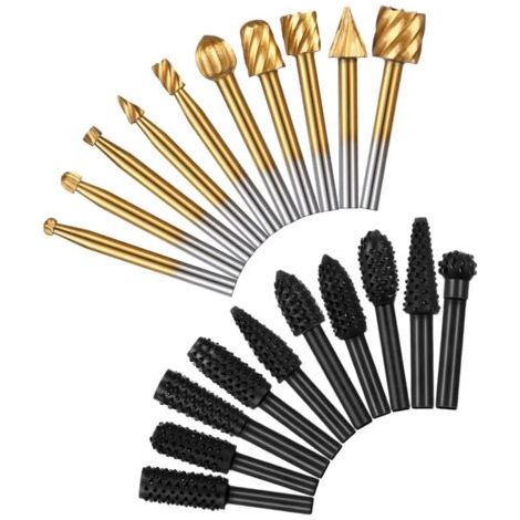 20-teiliges Polierkopf-set Für Die Holzbearbeitung: 1/8"-schaftfräser Und 1/4"-fräser