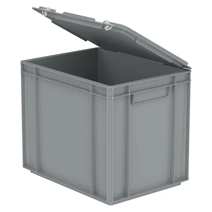 BAUHAUS Eurobox mit Deckel (L x B x H: 30 x 40 x 32 cm, Kunststoff, Grau)