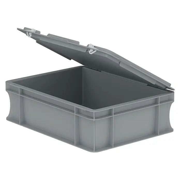 BAUHAUS Eurobox mit Deckel (L x B x H: 30 x 40 x 12 cm, Kunststoff, Grau)