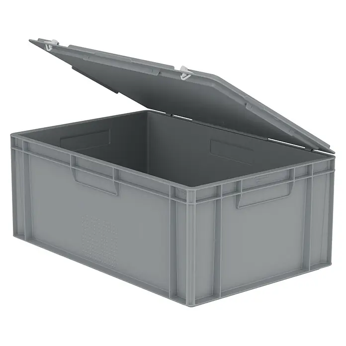 BAUHAUS Eurobox mit Deckel (L x B x H: 40 x 60 x 24 cm, Kunststoff, Grau)