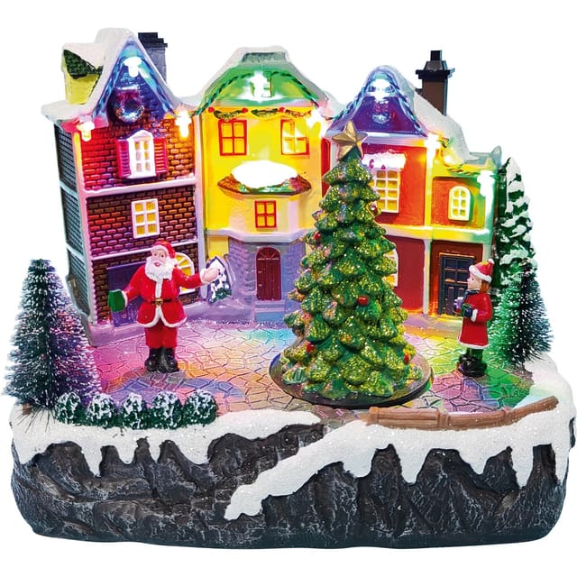 OBI Weihnachtsdorf Szene Beleuchtet Mehrfarbig 150 mm
