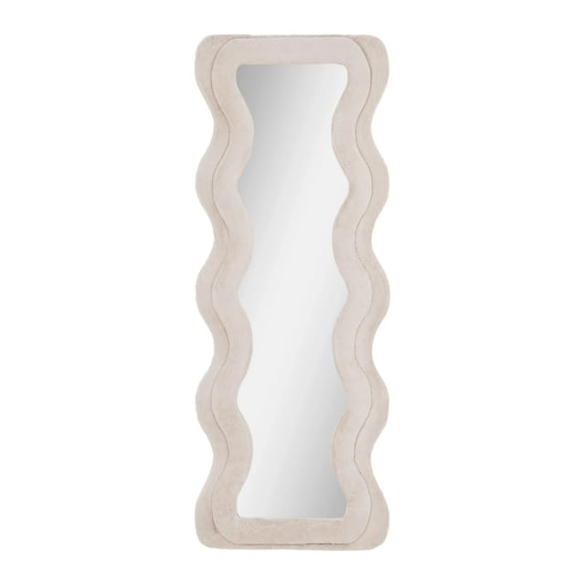 Premium Living Wandspiegel Suki Rahmen Kunstfell Taupe