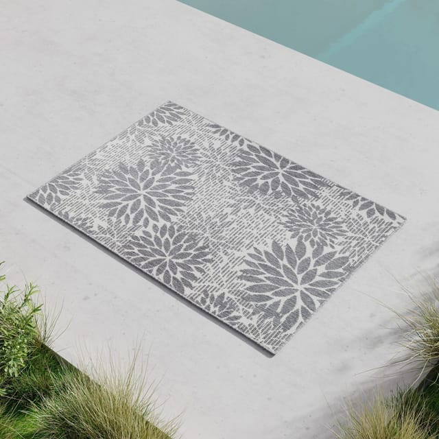 Bessagi Garden Outdoorteppich Noura Grau/Weiß ca. 160x230 cm