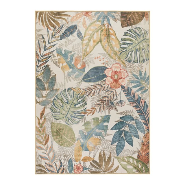 Modern Living Flachwebeteppich Blätter 1 Multicolor ca. 120x170cm