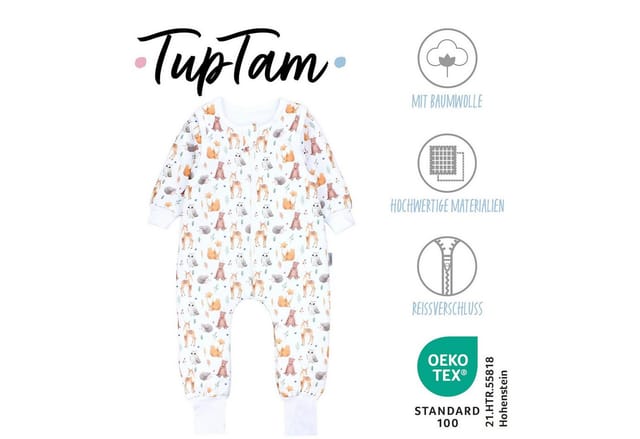 TupTam Babyschlafsack Schlafsack mit Beinen, abnehmbare Ärmel 2.5 TOG Ganzjahr OEKO-TEX