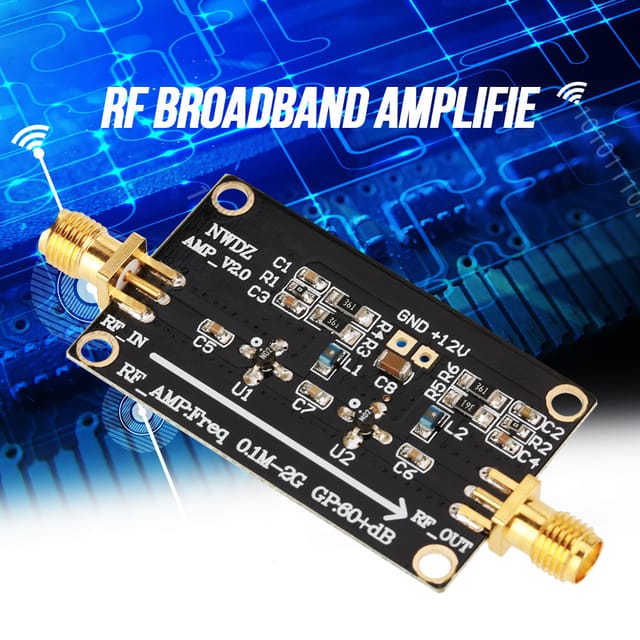 Breitband-hf-verstärker Lna 0,1 Mhz–2 Ghz, Verstärkung 60 Db, Zweistufige Verstärkung