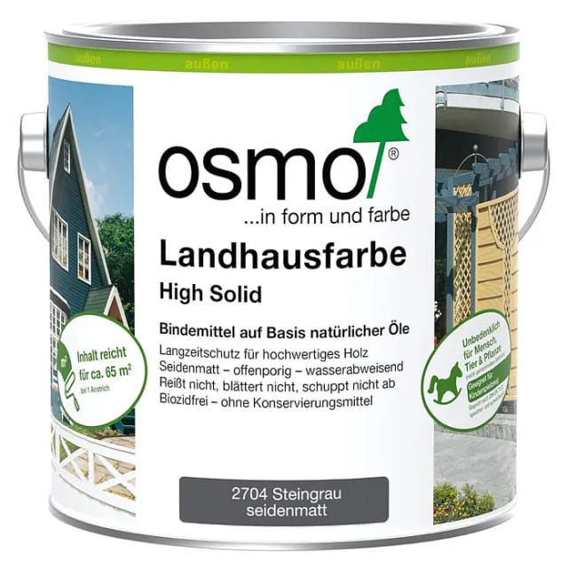 Osmo - 2704 Landhausfarbe Steingrau 2,5 Ltr