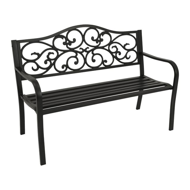 MANCHESTER: Bank 2-sitzer 127cm, Metall schwarz