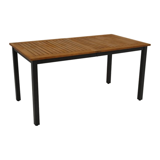 RAGUSA: Gartentisch 150x80cm rechteckig, Gestell Stahl, Platte Akazie geölt, FSC-zertifiziert