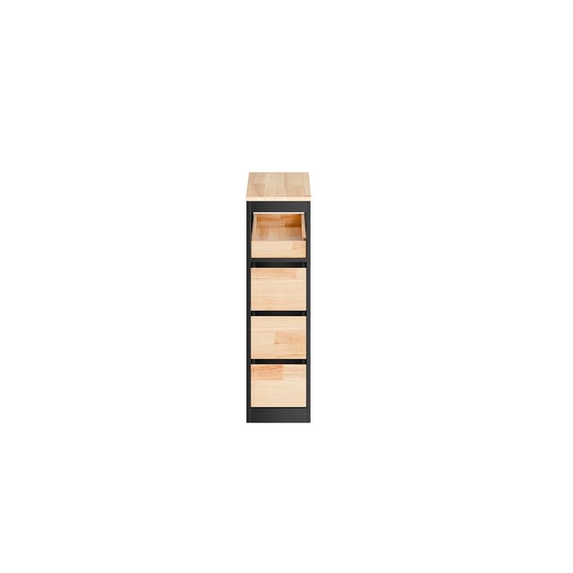 SoBuy Badunterschrank mit 4 Schubladen Schwarz 23,3x65,3x82,3cm Funktional BZR54-II-SCH