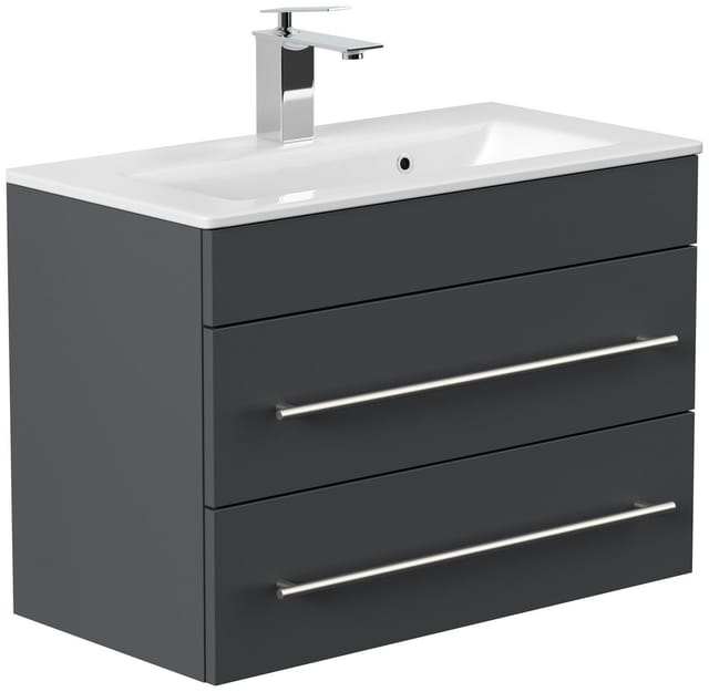 Badmöbel Mars 700 SlimLine 70x36cm mit 2 SoftClose Schubladen grafit