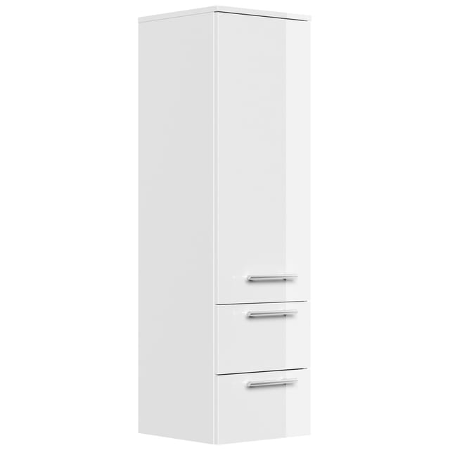Hochschrank 120 cm weiss hochglanz mit Glaseinlagen