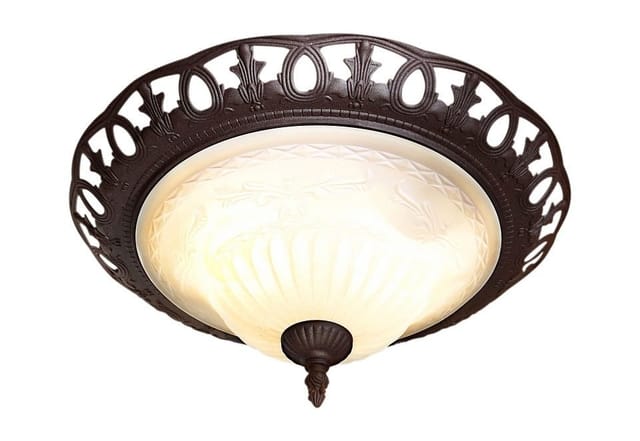 Trio - Deckenleuchte rustica im Landhausstil Rostoptik mit Glasschirm ø 38cm
