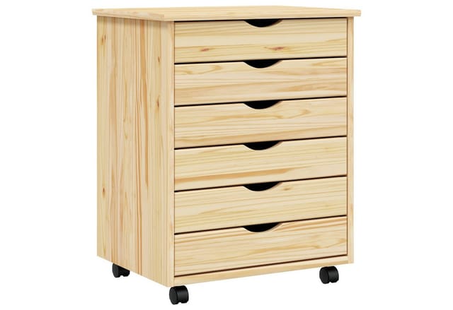 Rollcontainer mit Schubladen MOSS Klarlack 53 x 39 x 65,5 cm vidaXL