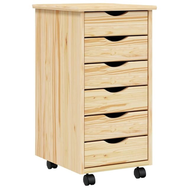 Rollcontainer mit Schubladen MOSS Klarlack 34 x 39 x 65,5 cm vidaXL