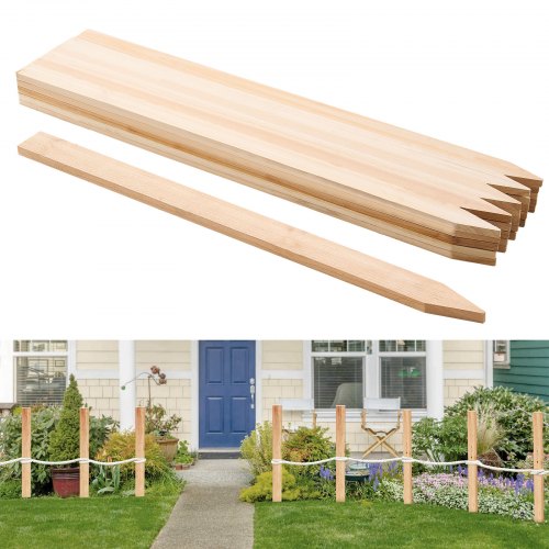 VEVOR Holzpfähle, 25 Stk. 12,7x38,1x914,4 mm Holzpflöcke, Holzpfosten mit scharfer Spitze, Zaunpfähle aus Tannenholz, Wegweiser für Schlammzäune,