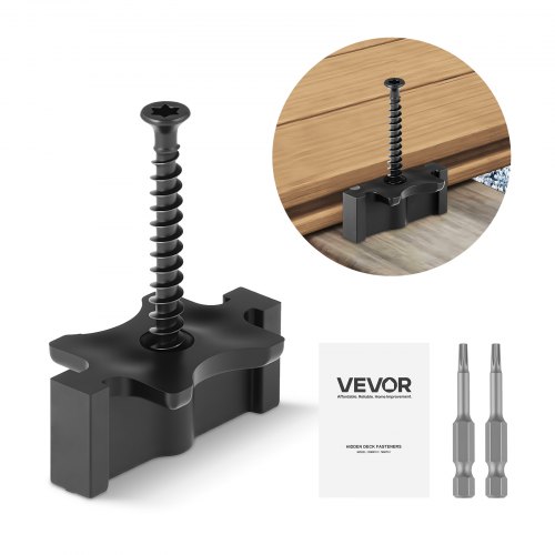 VEVOR 90x versteckte Befestigungen, Abstandshalter Terrassendielen, universelle Verbund-T-Clips & Kunststoffbefestigungen mit Schrauben, geeignet für
