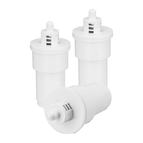 VEVOR Wasserfilter-Ersatz mit 0,3 L/min Durchflussrate für Kannen & Spender (3 Stk.) BPA-frei, hält 3 Monate oder 150 L, reduziert Kalk Blei Chlor,