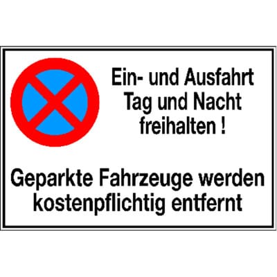 Symbol Ein- und AusfahrtAluminium geprägt