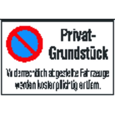 Symbol Privat-Grundstück Aluminium geprägt