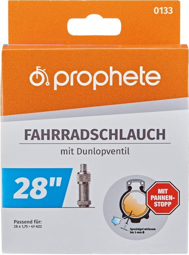 Fahrradschlauch , Dunlopven mit Pannenstopp