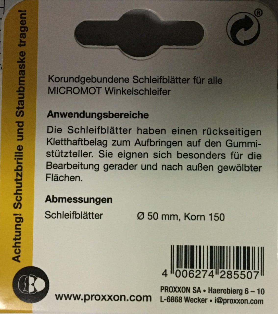 Korundgebundene Schleifblätter für LWS