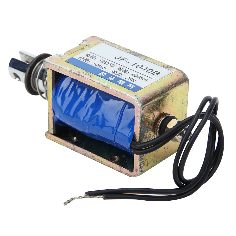 Électroaimant Solénoïde Cc De Type Push-pull Jf-1040b, 25 N, 12 V Cc, Course De 10 Mm