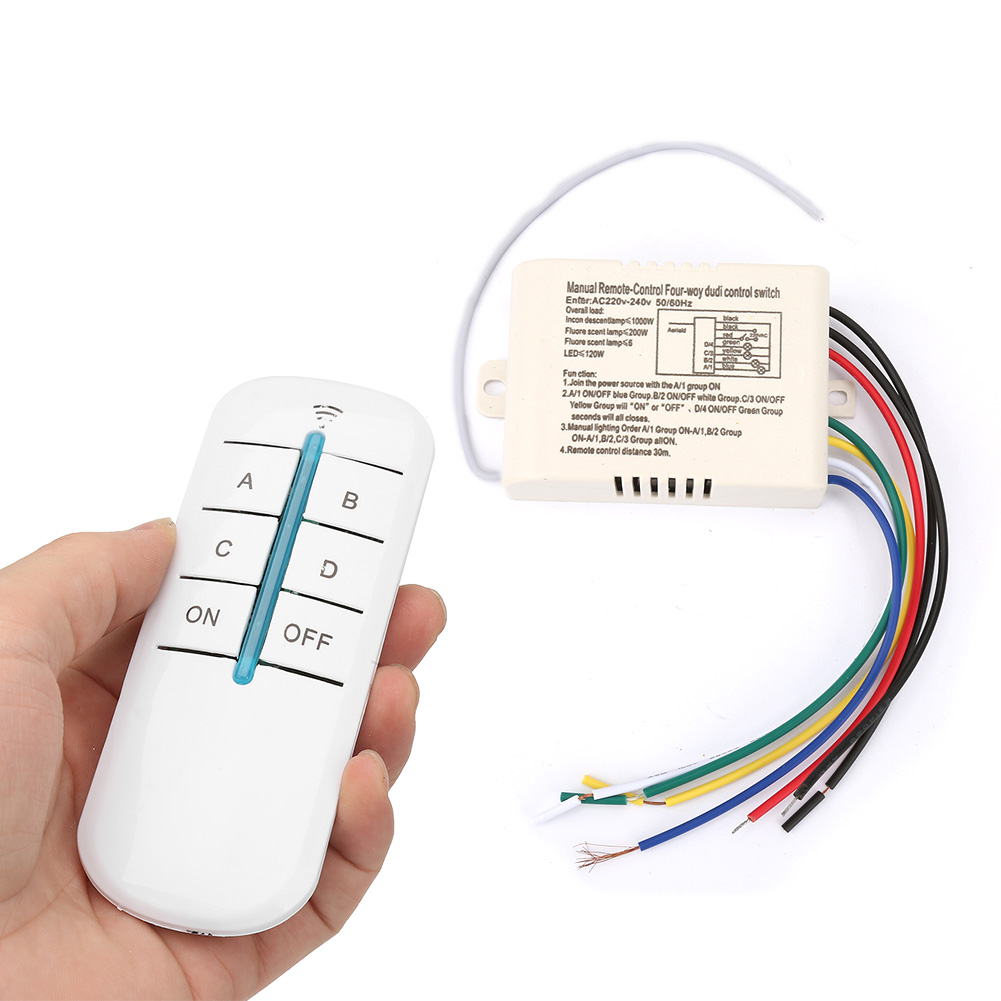 Interrupteur À Distance Sans Fil Numérique 220 V Avec Récepteur Et Émetteur Pour Éclairage Mural, 4 Positions Marche/arrêt