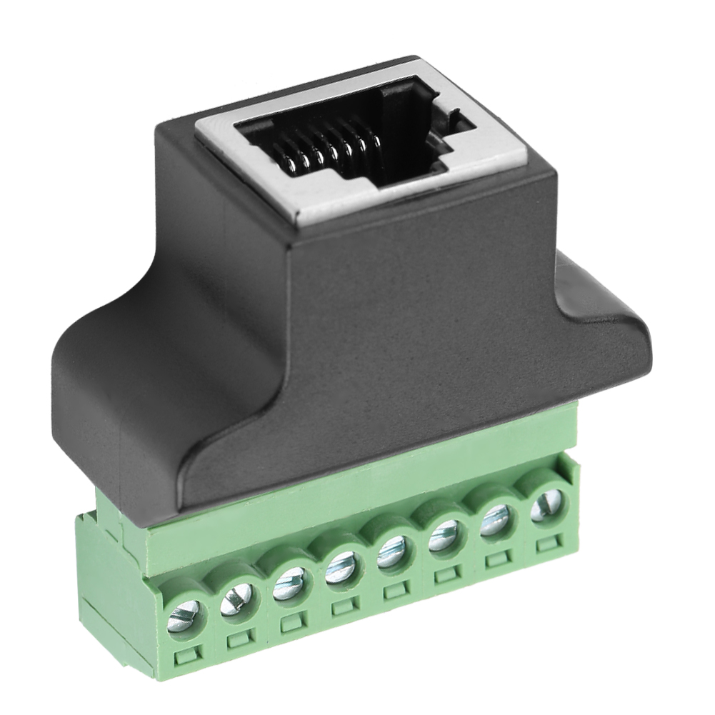 Adaptateur Ethernet Rj45 Femelle Vers Bornier À Vis 8 Broches Pour Enregistreur Numérique Vidéosurveillance (dvr)