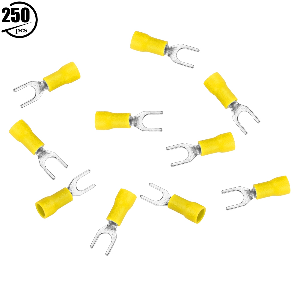 Lot De 250 Cosses À Sertir Isolées Pour Fils Électriques (jaunes)