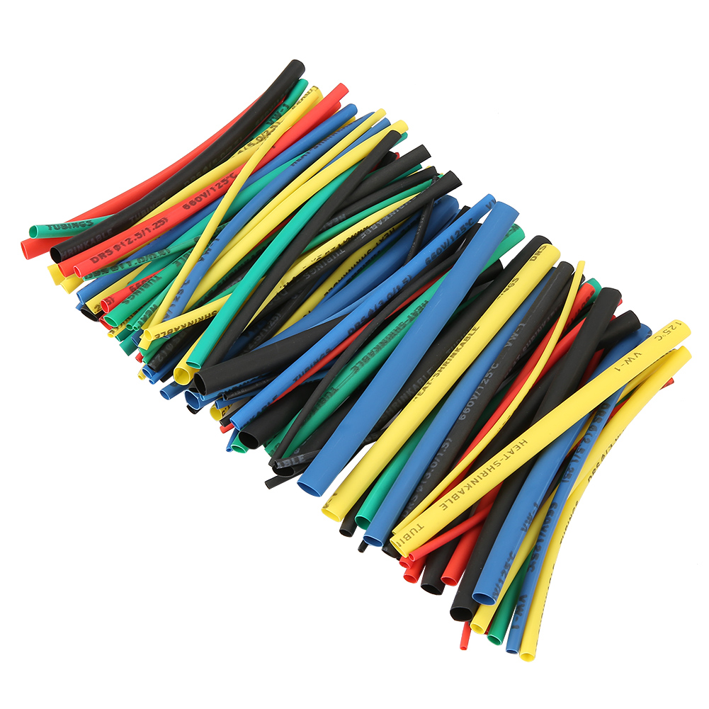 100 Gaines Thermorétractables Isolantes Pour Câbles Et Fils, 5 Tailles Et 5 Couleurs, 100 Mm