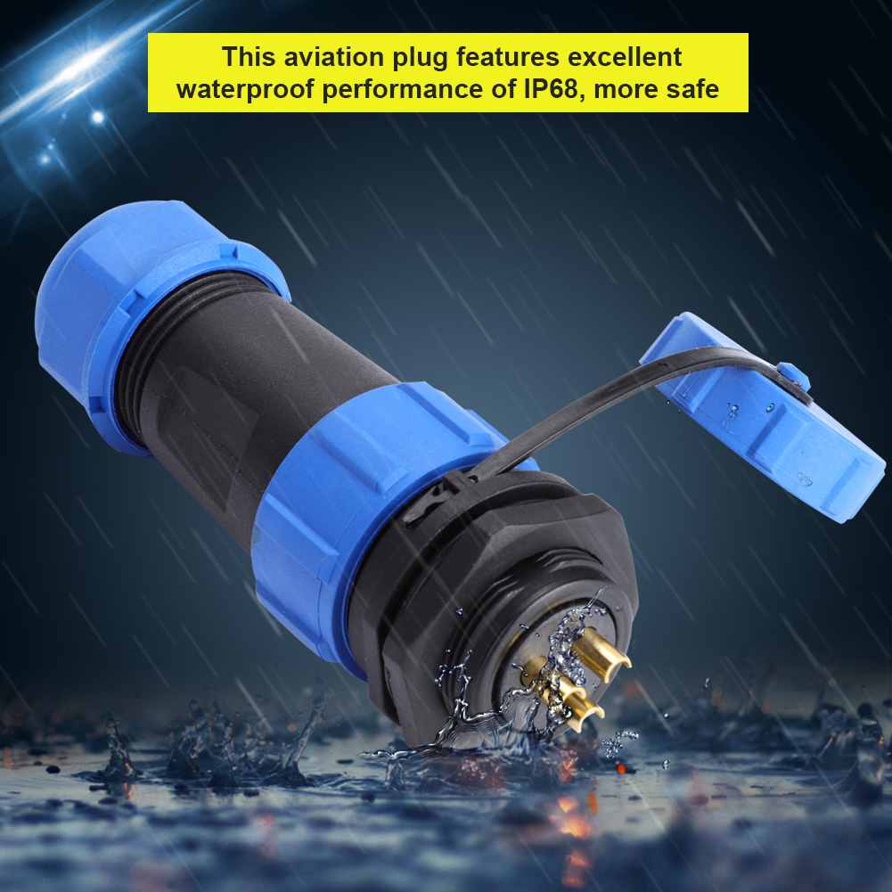 Connecteur De Prise Aviation Étanche En Plastique Ip68 Sp21 À 3 Broches (3 Broches)