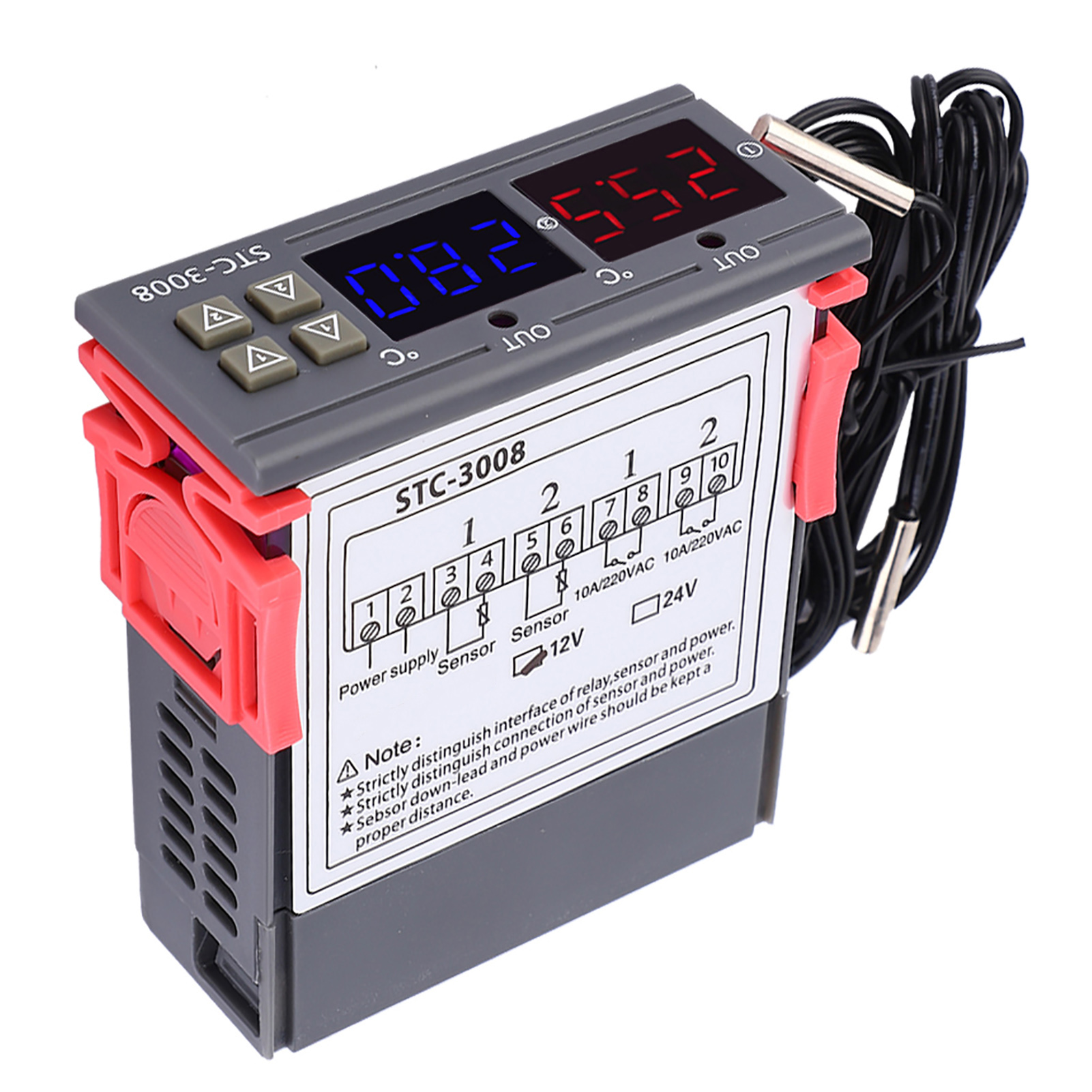Thermostat Numérique Intelligent À Température Réglable Avec Double Ntc (12v)
