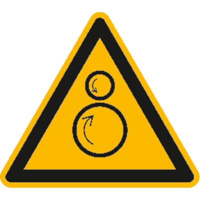 Warnschild Alu gepr Einzugsgefahr SL100mm