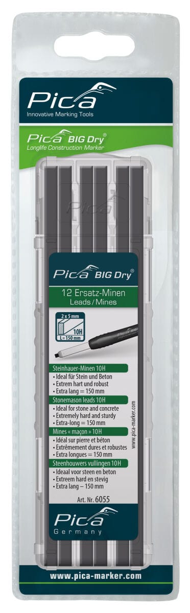Minen-Set für Zimmermanns-Bleistift BIG Dry Steinhauer Graphit 1