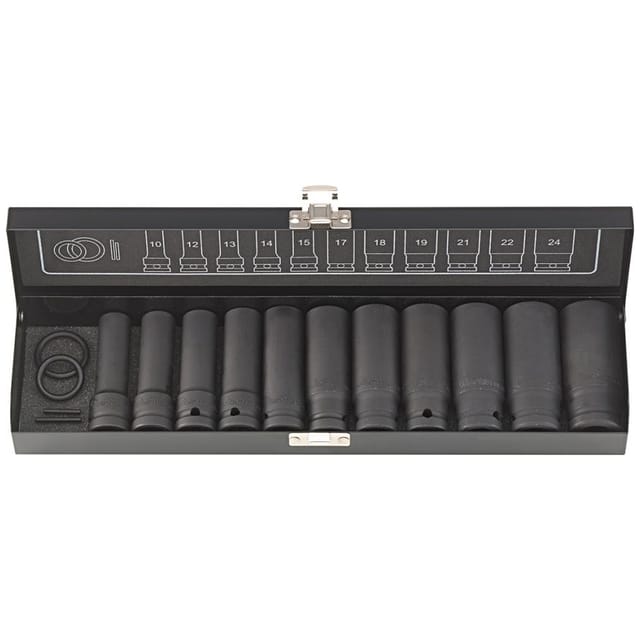 Kraft- Steckschlüssel-Satz lang 1/2" 15-teilig FORTIS