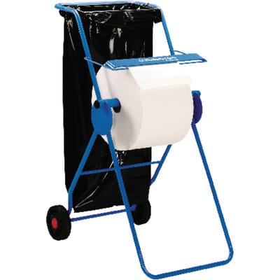 Fahrbarer Bodenständer f.Großrollen Metall blau