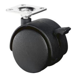 Kst.-Doppelrolle 50mm F8542x42mm Platte m.Festst. F85.050.PL
