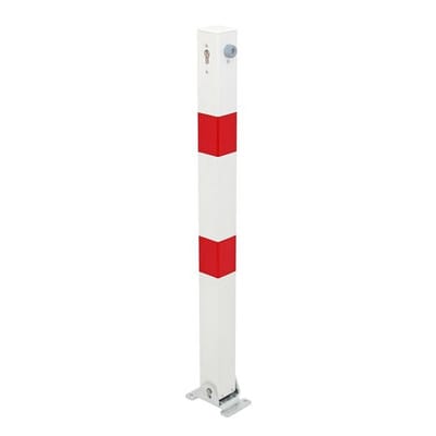 Absperrpfosten KLAPPY 70x70 mm Zyl. Aufschr.